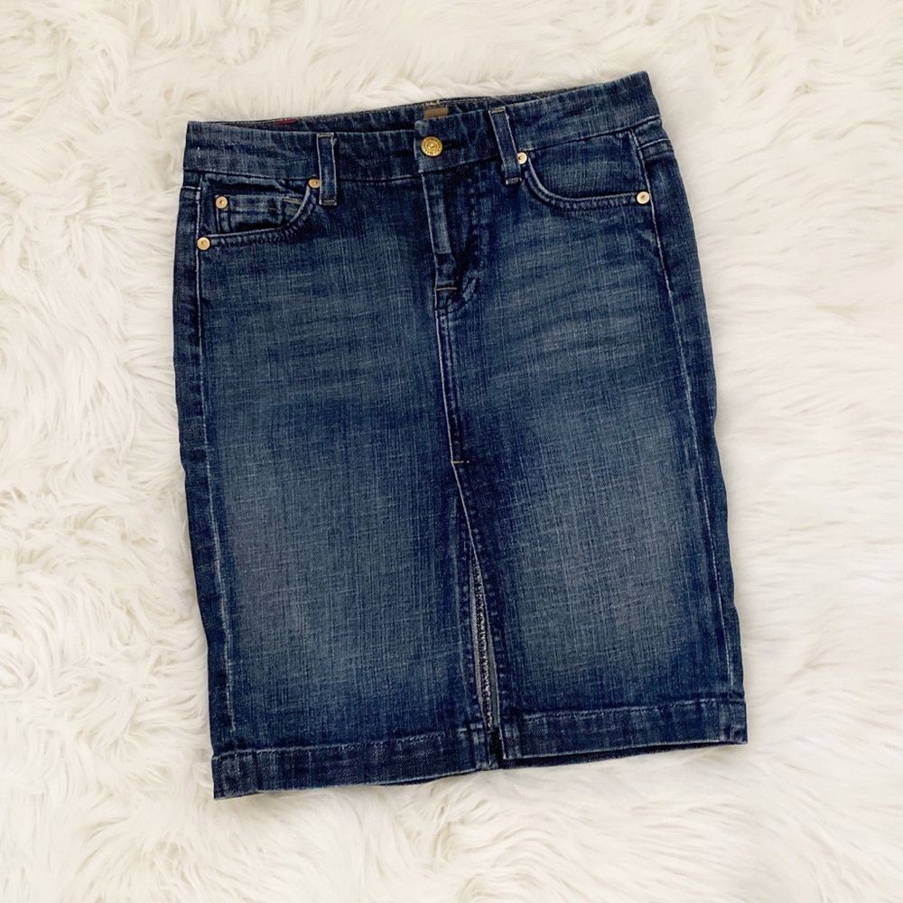 7 for All Mankind Pencil Denim Skirt